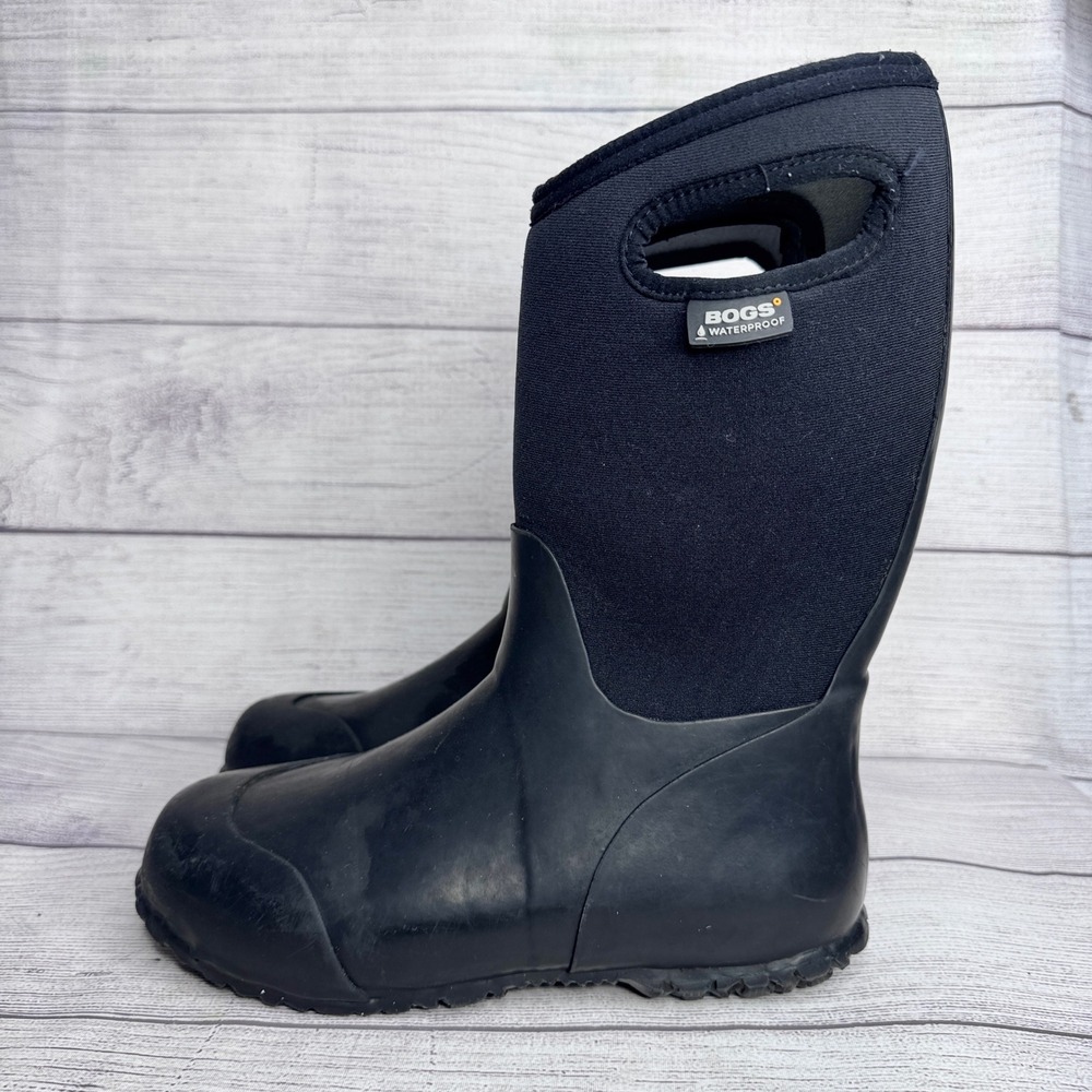 Bogs K Durham Solid Kids Youth 5 Black Waterproof Neoprene Rain Snow Boots 71847
